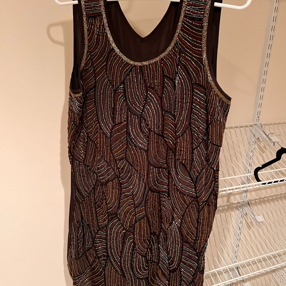 Patterson J. Kincaid Black Beaded Dress